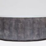 Cara Oval Shagreen Cocktail Table - Cool Gray - Clayton Gray Home .