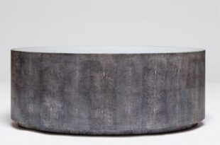 Cara Oval Shagreen Cocktail Table - Cool Gray - Clayton Gray Home .