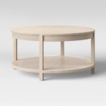 Porto Round Wood Coffee Table Bleached Wood - Threshold™ : Targ