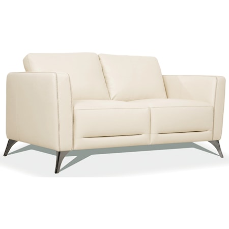 Acme Furniture Malaga 55006 Contemporary Leather Loveseat with .