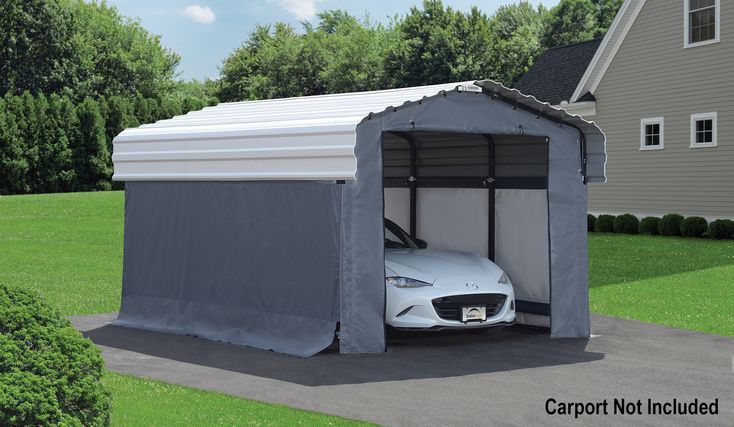 Arrow Enclosure Kit for 10 x 15 ft. Carport Grey | Portable .