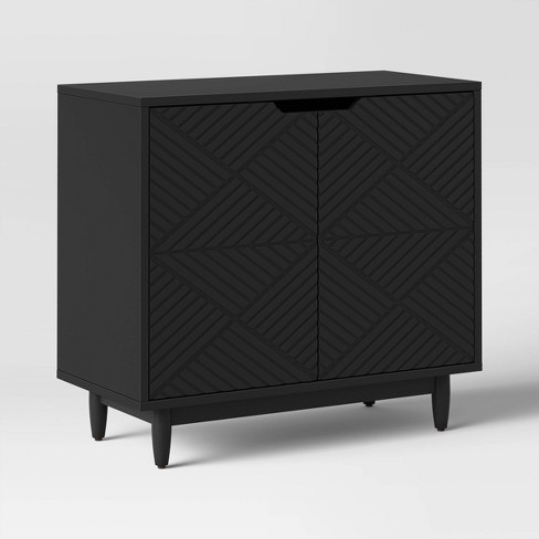 Touraco 2 Door Storage Cabinet Black - Threshold™ : Targ