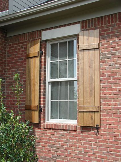 Exterior Shutters | Exterior brick, House shutters, Red brick hou