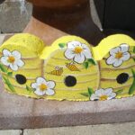 Bumble Bees | Brick crafts, Painted bee hives, Painted bricks craf