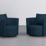 Twirl 37" Velvet Swivel Accent Chair Set Of 2 | Living Spac