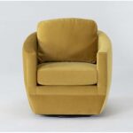Alder Foam II 33" Velvet Chadwick Dijon Swivel Accent Chair .