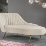 Meridian Margo Cream Chaise 622 | Velvet chaise lounge, Chaise .