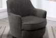 Comfort Pointe Reese Charcoal Wooden Base Swivel Chair 8097-26 .