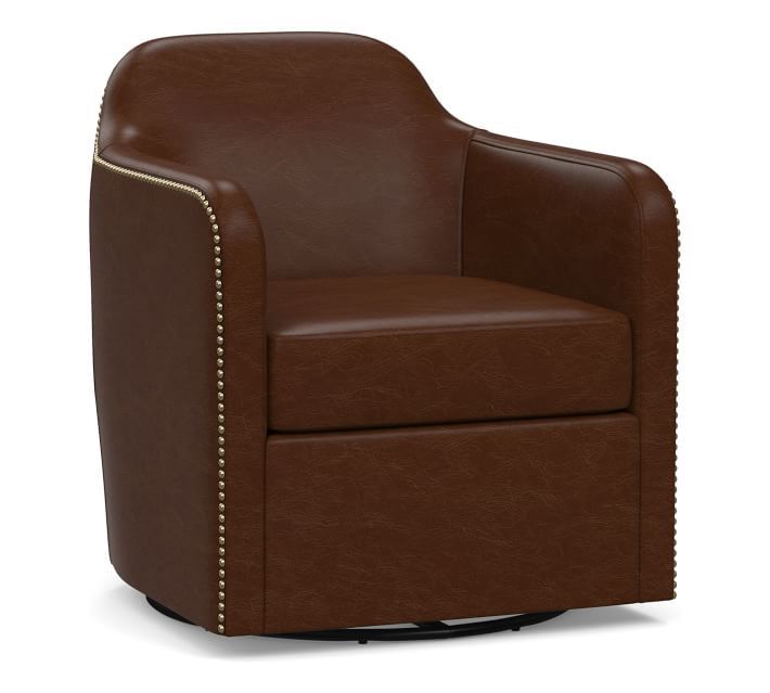 Smyth Leather Swivel Armchair | Swivel armchair, Leather armchair .