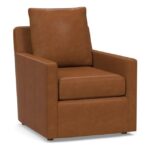 Ayden Square Arm Leather Armchair | Leather armchair, Swivel .