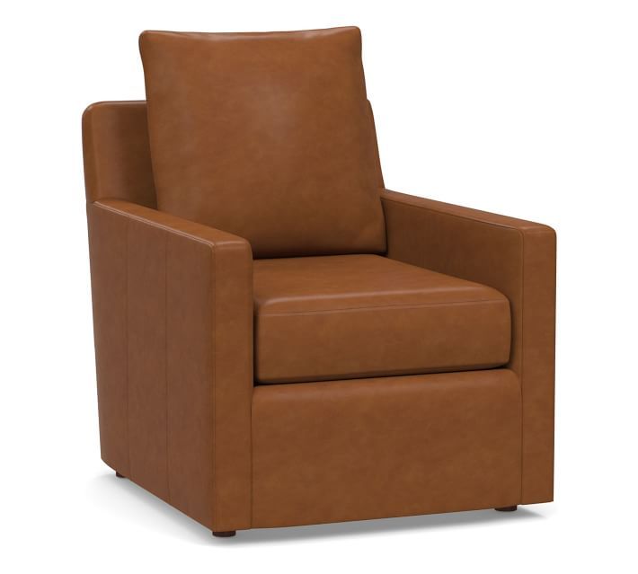 Ayden Square Arm Leather Armchair | Leather armchair, Swivel .