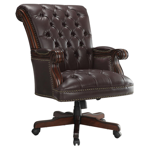 Calloway - Tufted Adjustable Height Office Chair - Brown Quick .