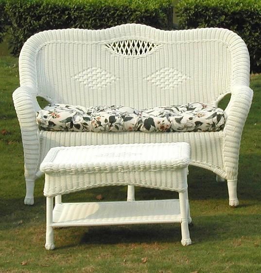 All About Wicker | White wicker patio furniture, Glider cushions .