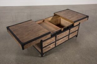 Cody Expandable Storage Trunk Coffee Table With Wheels | Coffee .