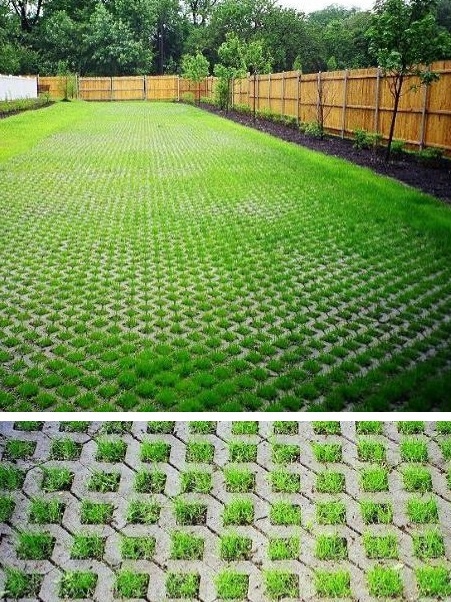 Cement & grass pavers for potty area, and kennel. | Grass pavers .