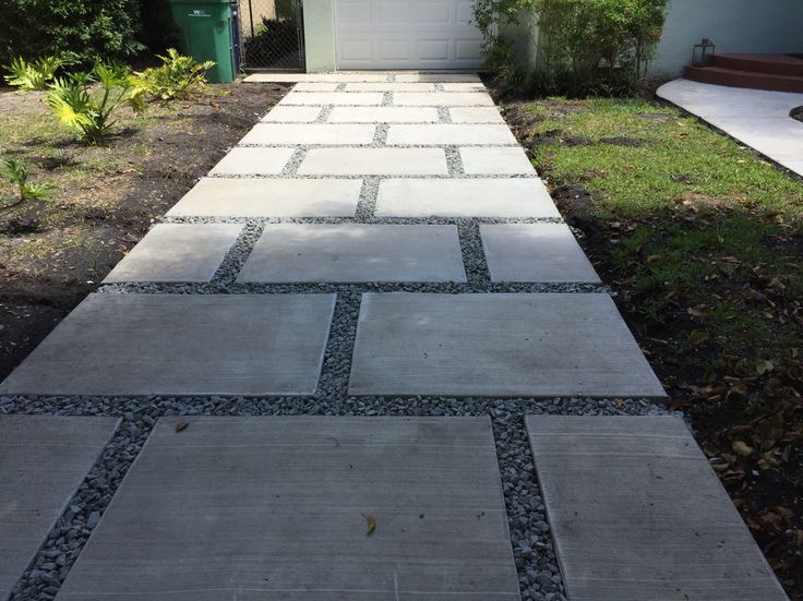 Concrete paver staggered squares design. With 1" gray granite .