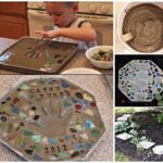 How to DIY Cute Cement Stepping Stone with Handprints tutorial and .