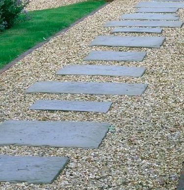 Stepping stones offset | Garden stepping stones, Courtyard .