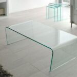 Contemporary Transparent Glass Curved Edge Coffee Table | Muebles .