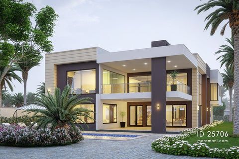 Modern 5 Bedroom Mansion - ID 25706 | Modern style house plans .