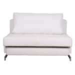 Kamauri Twin 47'' Wide Faux Leather Cushion Back Convertible Sofa .