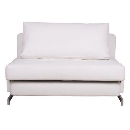 Kamauri Twin 47'' Wide Faux Leather Cushion Back Convertible Sofa .