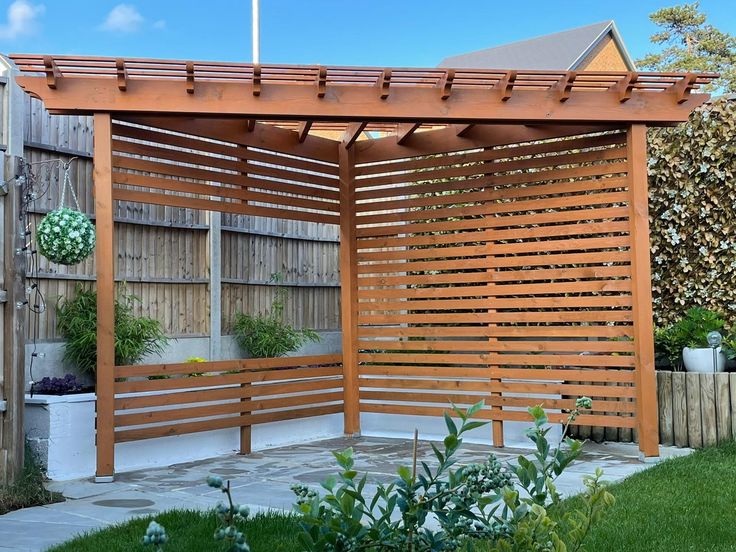 Triangular gazebo | Front yard, Garden design, Corner gaze