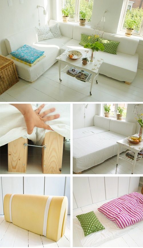 Grosgrain: Cheap L-Shaped Sofa Bed DIY | Diy sofa bed, Home decor .