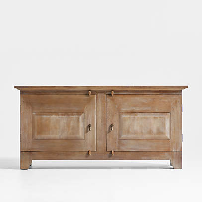 Basque Weathered Light Brown Solid Wood Buffet + Reviews | Crate .