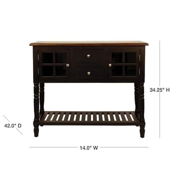 Decor Therapy Morgan Two-Door Wood Console Table with Shelf, Eased .