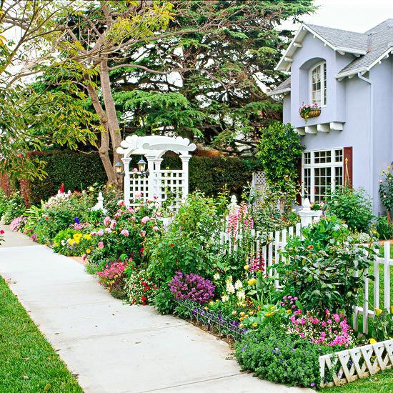 Front Yard Sidewalk-Garden Ideas | Cottage garden, Cottage garden .