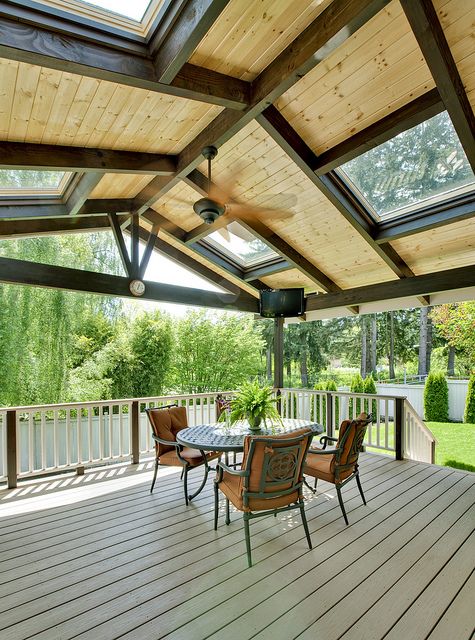 Covered deck expansion | Backyard spaces, Patio design, Pat