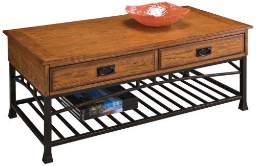 OSP Home Furnishings Sierra Coffee Table with Lower Storage Shelf .