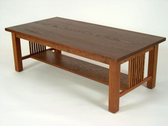 Mission Oak Arts & Crafts Stickley Style Coffee Cocktail Table .