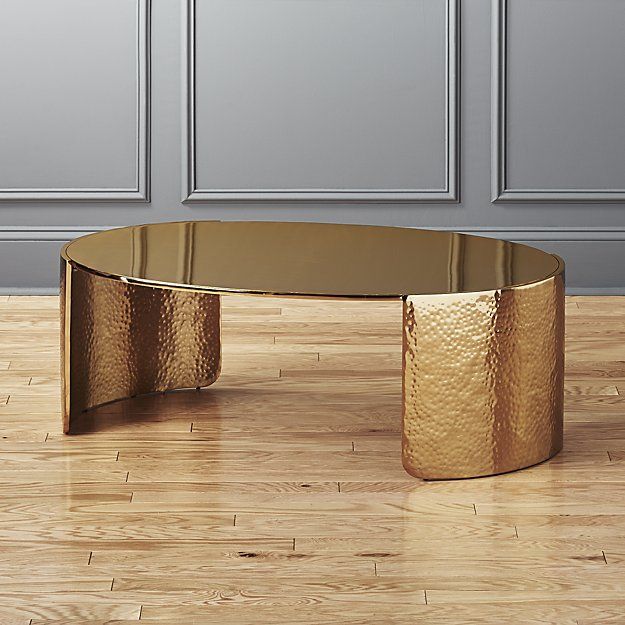 Cuff Hammered Gold Coffee Table | CB2 | Gold coffee table .