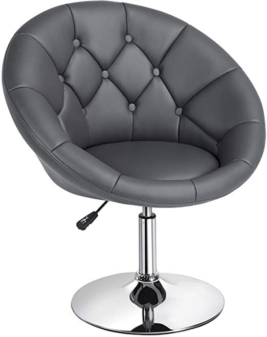 Yaheetech Swivel Accent Chair Height Adjustable Modern Round Back .