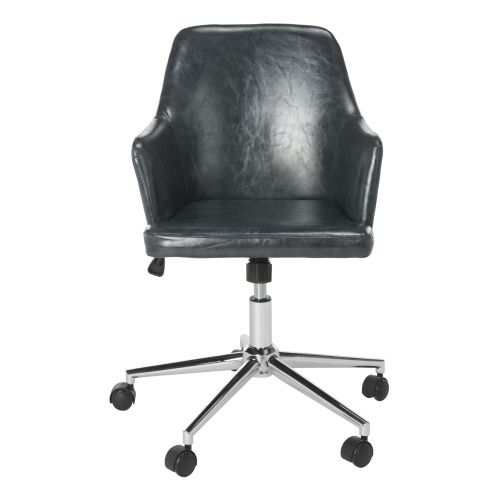 Cadence Swivel Office Chair in Dark Grey/Chrome by Safavieh .