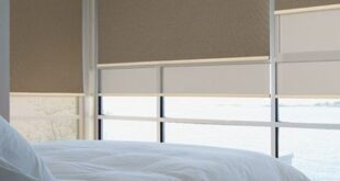 Double roller blinds for bedrooms and living area windows. Also .