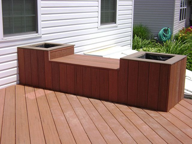 Deck Planters & Seat | Deck planters, Garden furniture design .