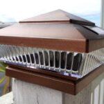 Copper Solar Deck Post Lights 6x6 with 5 LED, Low Profile Set of 2 .