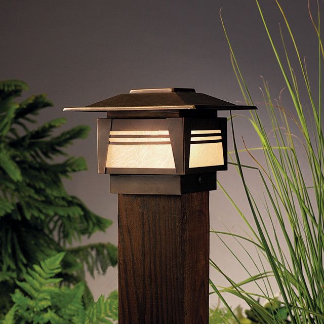 Kichler 15071 Zen Garden 1 Light Outdoor Post Lamp - Asian - Post .