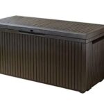 Keter Springwood 80 Gallon Resin Outdoor Storage Box for Patio .