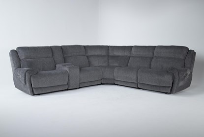 Terence Graphite 138" 6 Piece Power Reclining Modular Sectional .