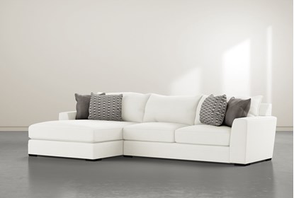 Delano Pearl Chenille 2 Piece 125" Sectional With Left Arm Facing .