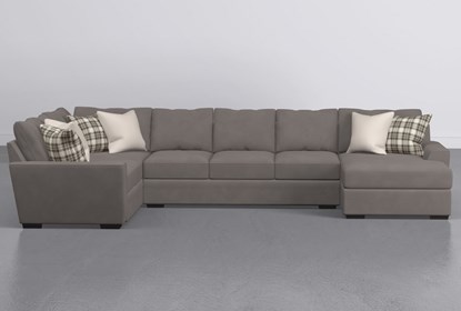 Delano Charcoal 3 Piece 169" Sectional With Right Arm Facing .
