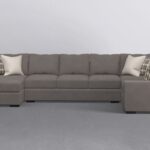 Delano Charcoal 3 Piece 169" Sectional With Left Arm Facing Chaise .