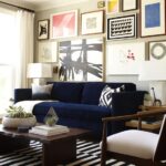 Blue Velvet Sofa - Eclectic - living room - Benjamin Moore Half .