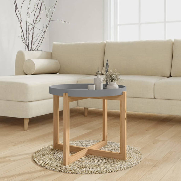 Coffee Table Grey 53x53x43,5cm Engineered Wood&Solid Wood Pine .