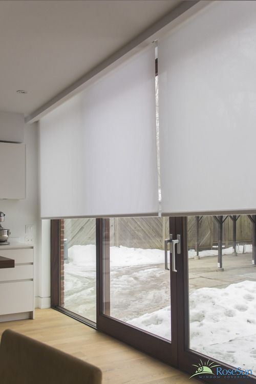 Electric blinds can have large glass areas covered. | Window .
