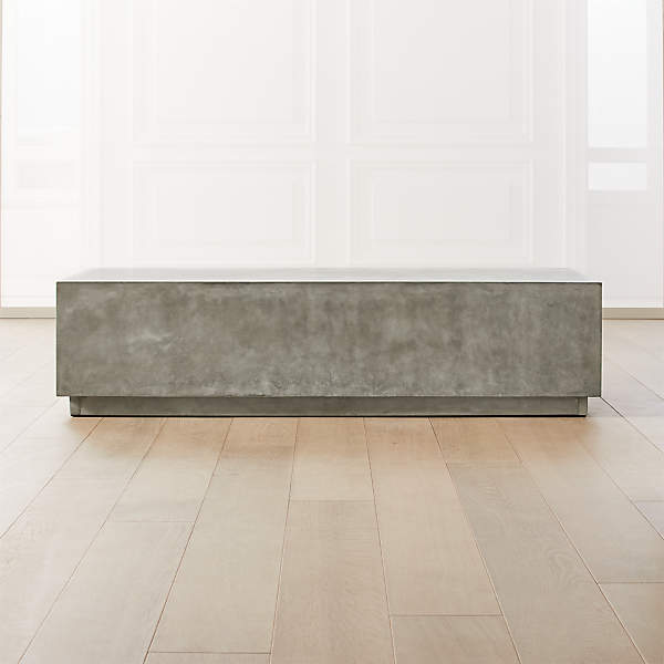 Matter Grey Cement Rectangle Coffee Table + Reviews | C